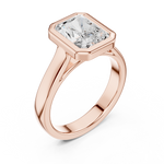 Gold Jewelry L36-3, Radiant center stone, Rose Gold, view 2