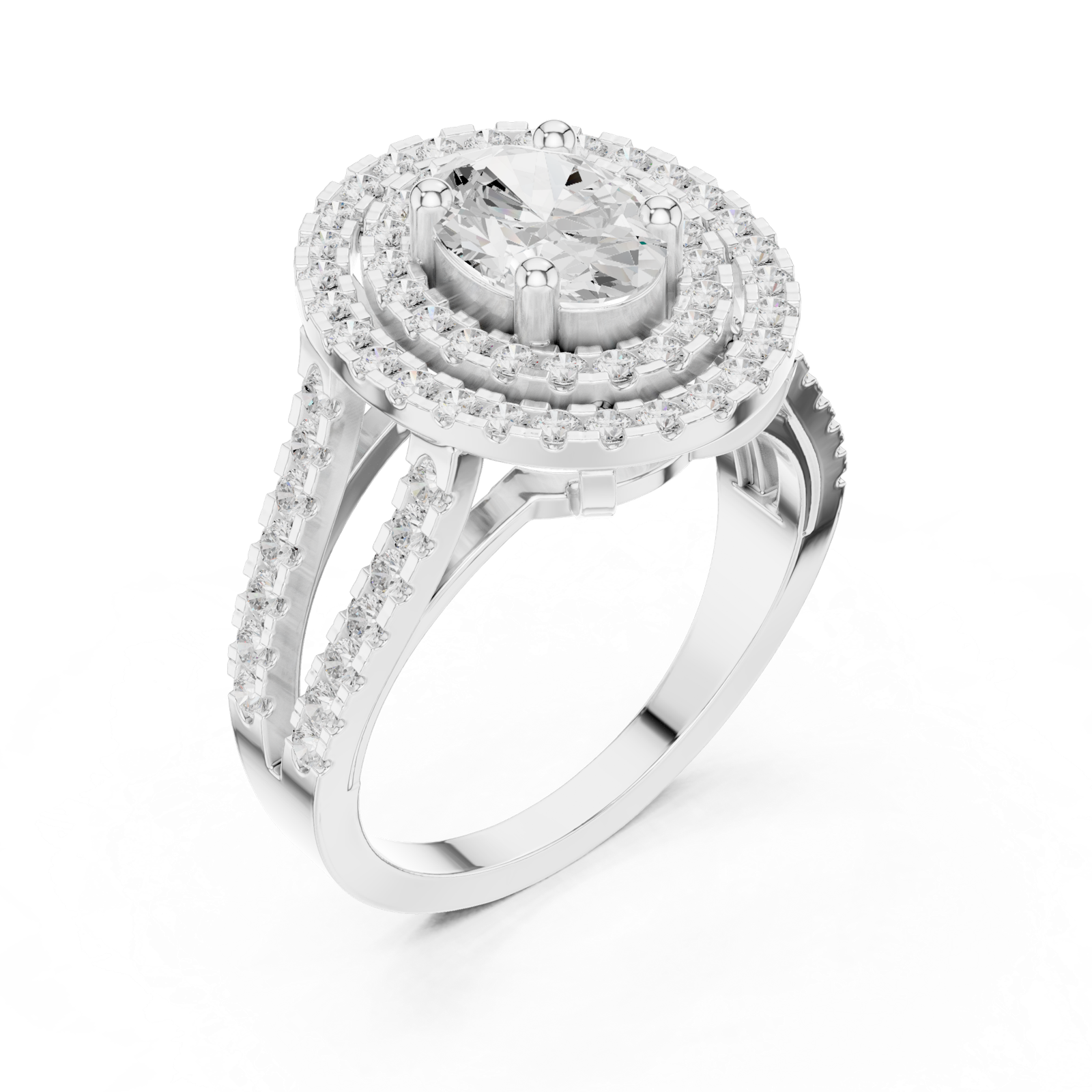 Gold Ring DDLR-348, White Gold, view 2