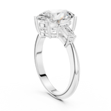 Gold Jewelry L35-67, Oval center stone, White Gold, view 1