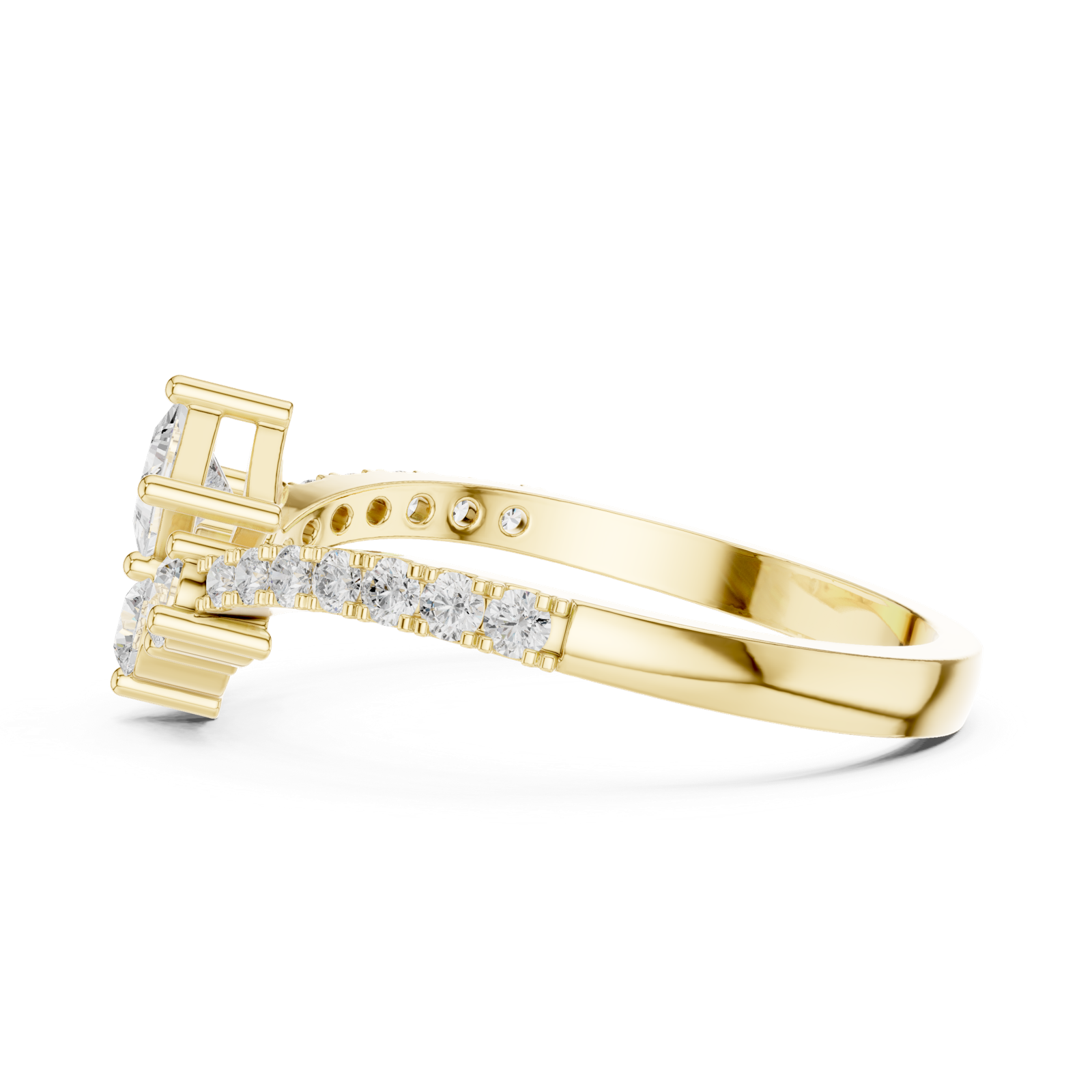 Gold Ring HLR-44, Yellow Gold, view 3