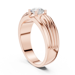 14K Solid Gold Lab Diamond Solitaire Ring, Rose Gold, view 1