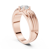 14K Solid Gold Lab Diamond Solitaire Ring, Rose Gold, view 1