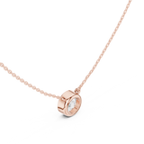 Gold Jewelry DDPO-007, Round center stone, Rose Gold, view 2
