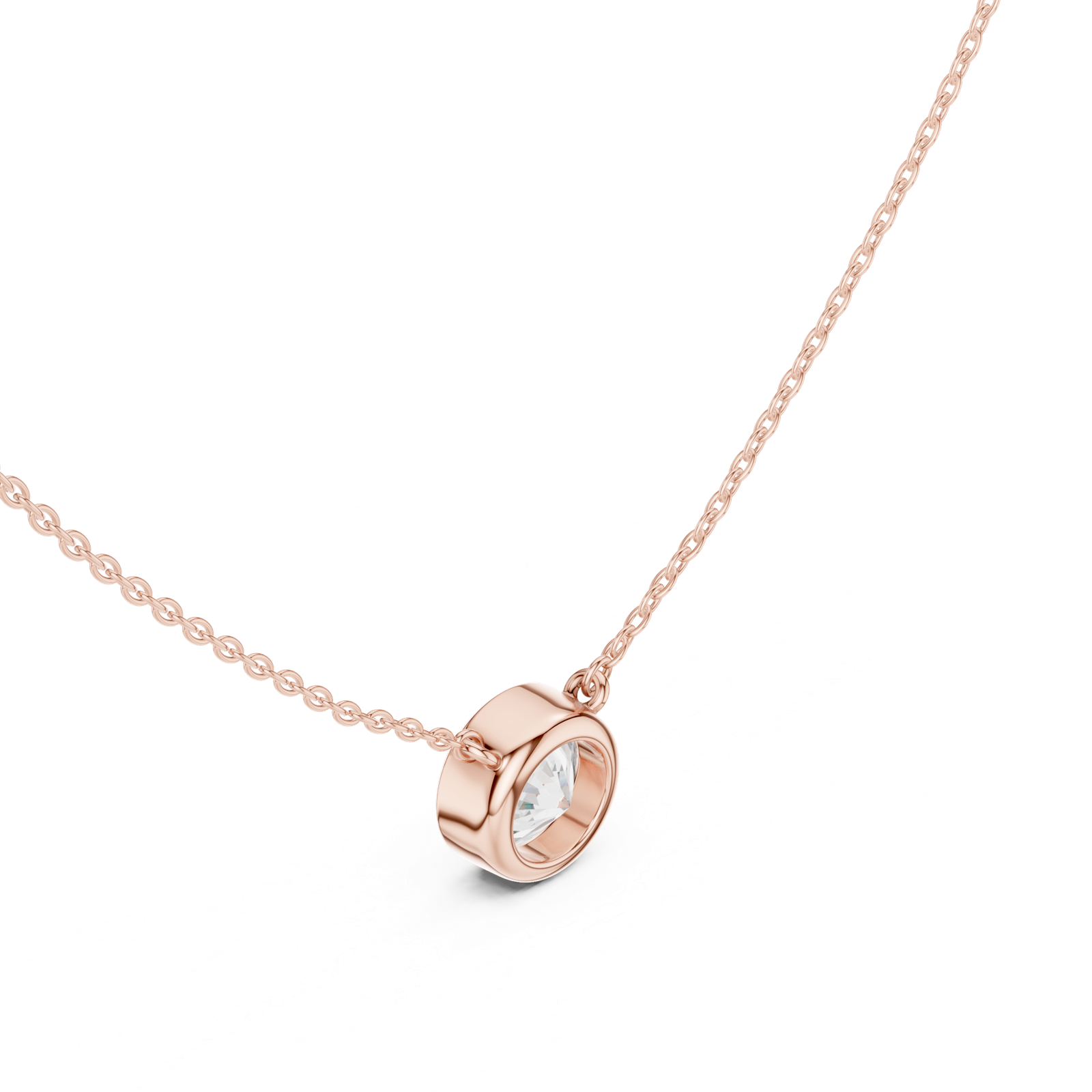 Gold Jewelry DDPO-007, Round center stone, Rose Gold, view 2