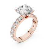 Gold Jewelry L35-63, Round center stone, Rose Gold, view 2