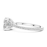 Gold Jewelry, Cushion center stone, White Gold, view 3