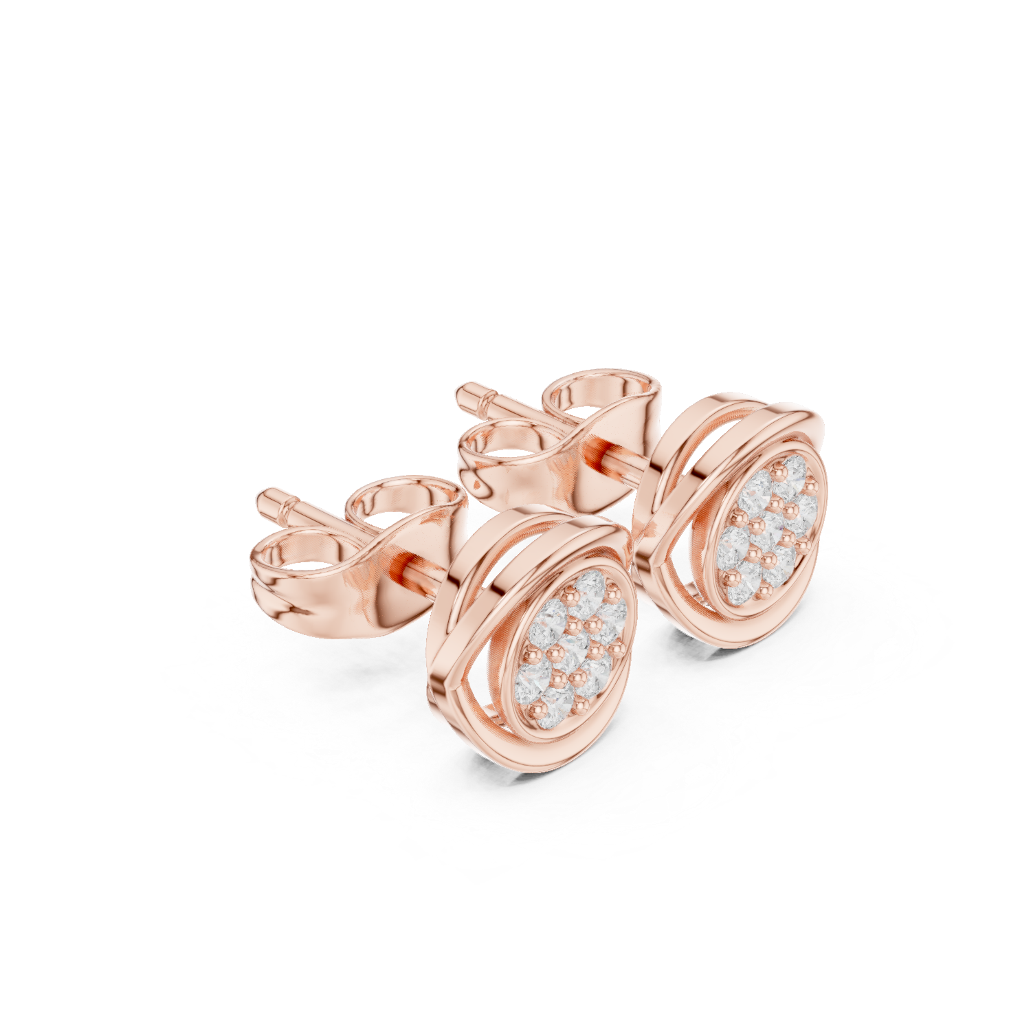 Gold Earrings SBER(44), Rose Gold, view 1