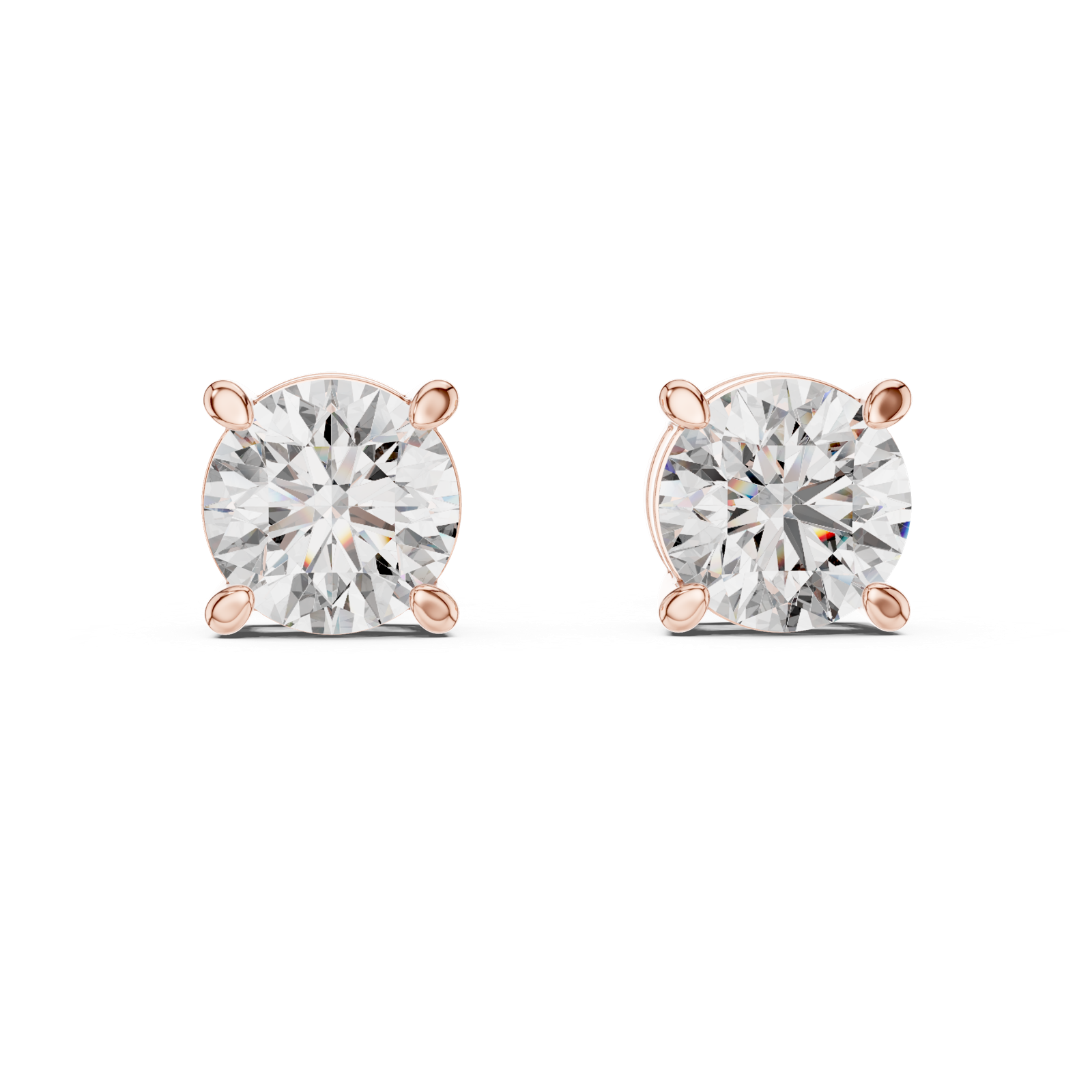 Gold Earrings ER-0016, Rose Gold, view 4