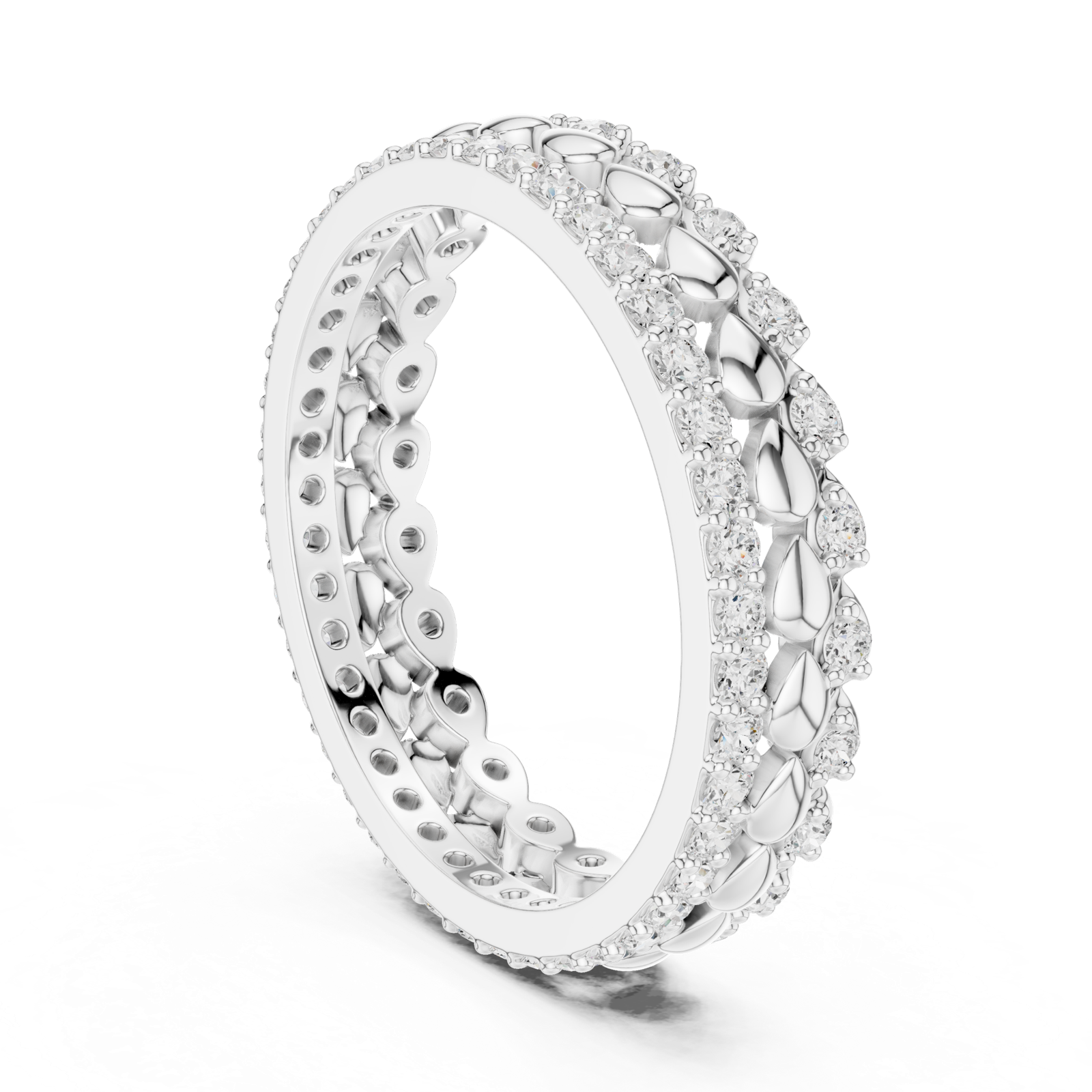 Gold Ring R39, White Gold, view 1