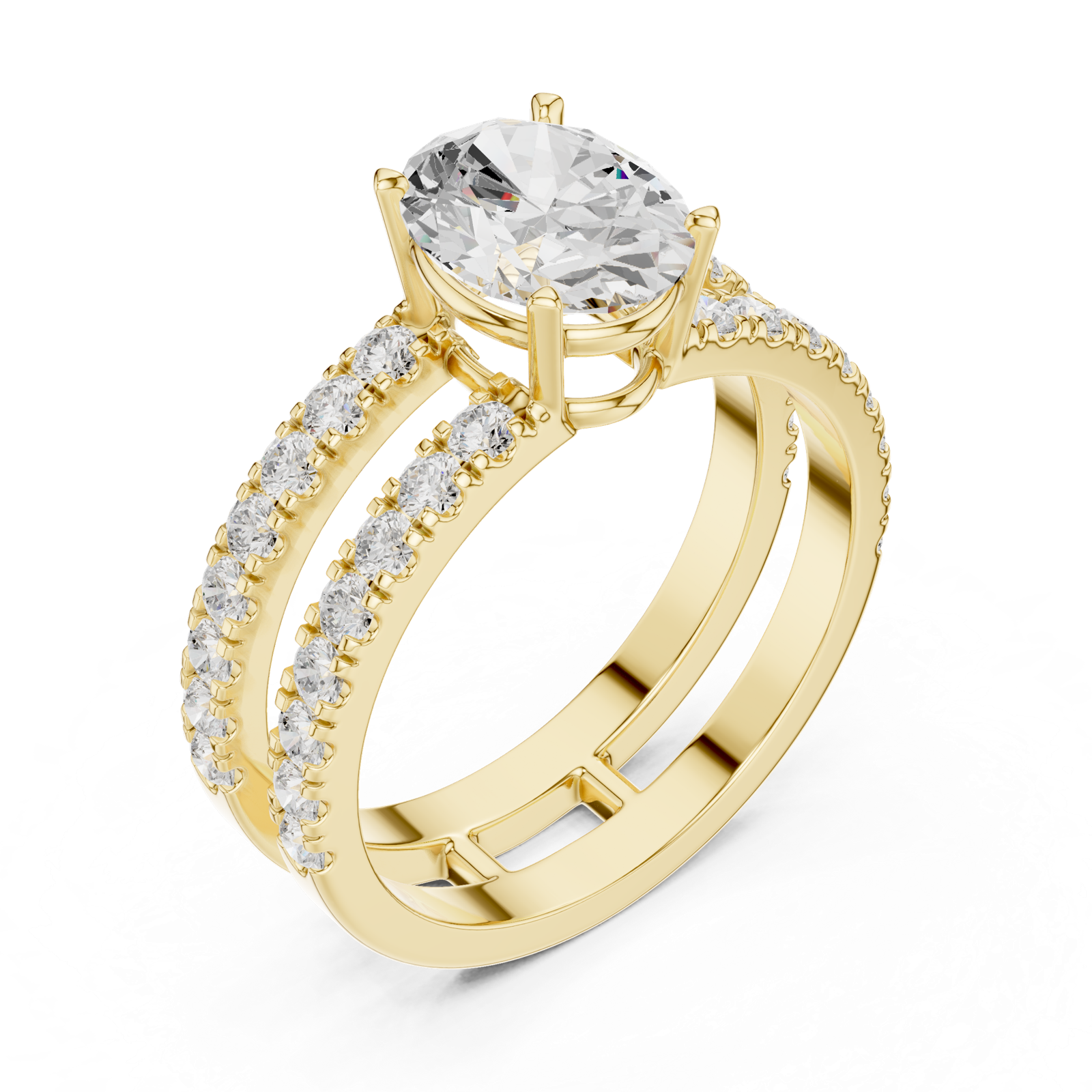 Gold Ring DDLR-1060, Yellow Gold, view 2
