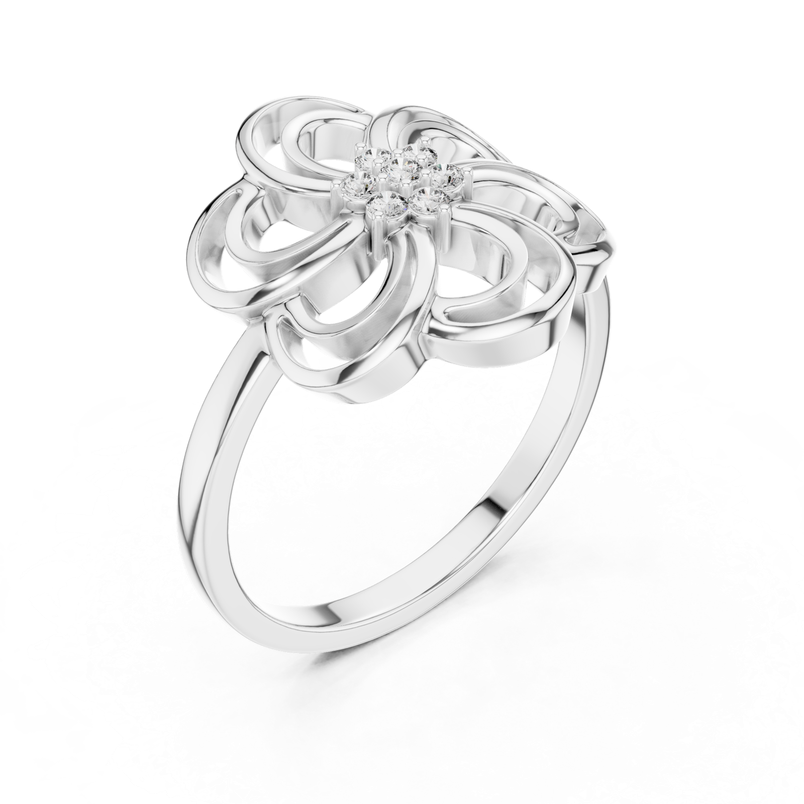 Gold Ring DR-6232, White Gold, view 2