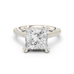Gold Ring DDLR-260, Princess center stone, White Gold