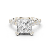 Gold Ring DDLR-260, Princess center stone, White Gold