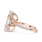 Gold Ring DDLR-250, Marquise center stone, Rose Gold, view 3