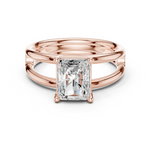 Gold Jewelry L36-9, Radiant center stone, Rose Gold