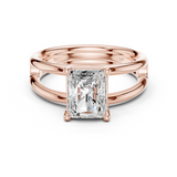 Gold Jewelry L36-9, Radiant center stone, Rose Gold