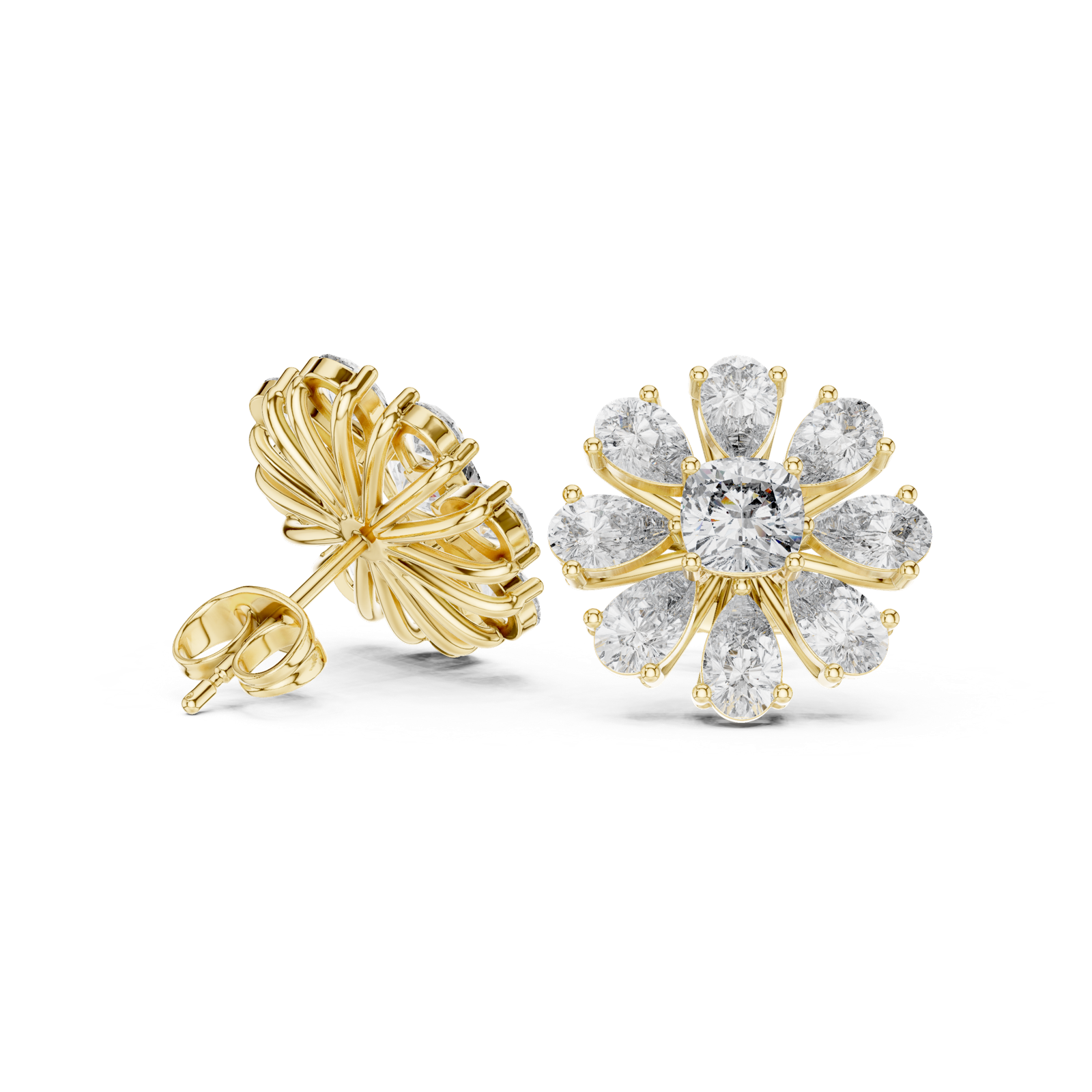 Gold Earrings AER-44, Yellow Gold, view 1