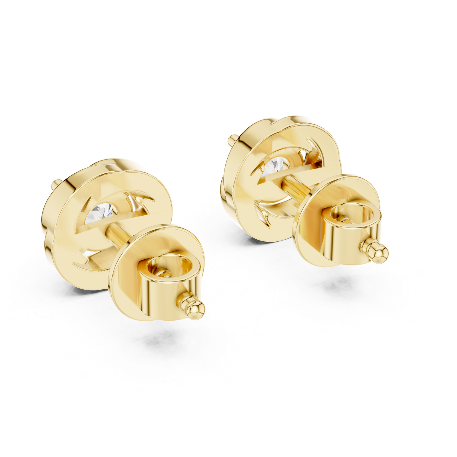 Gold Earrings ER-0018, Yellow Gold, view 3