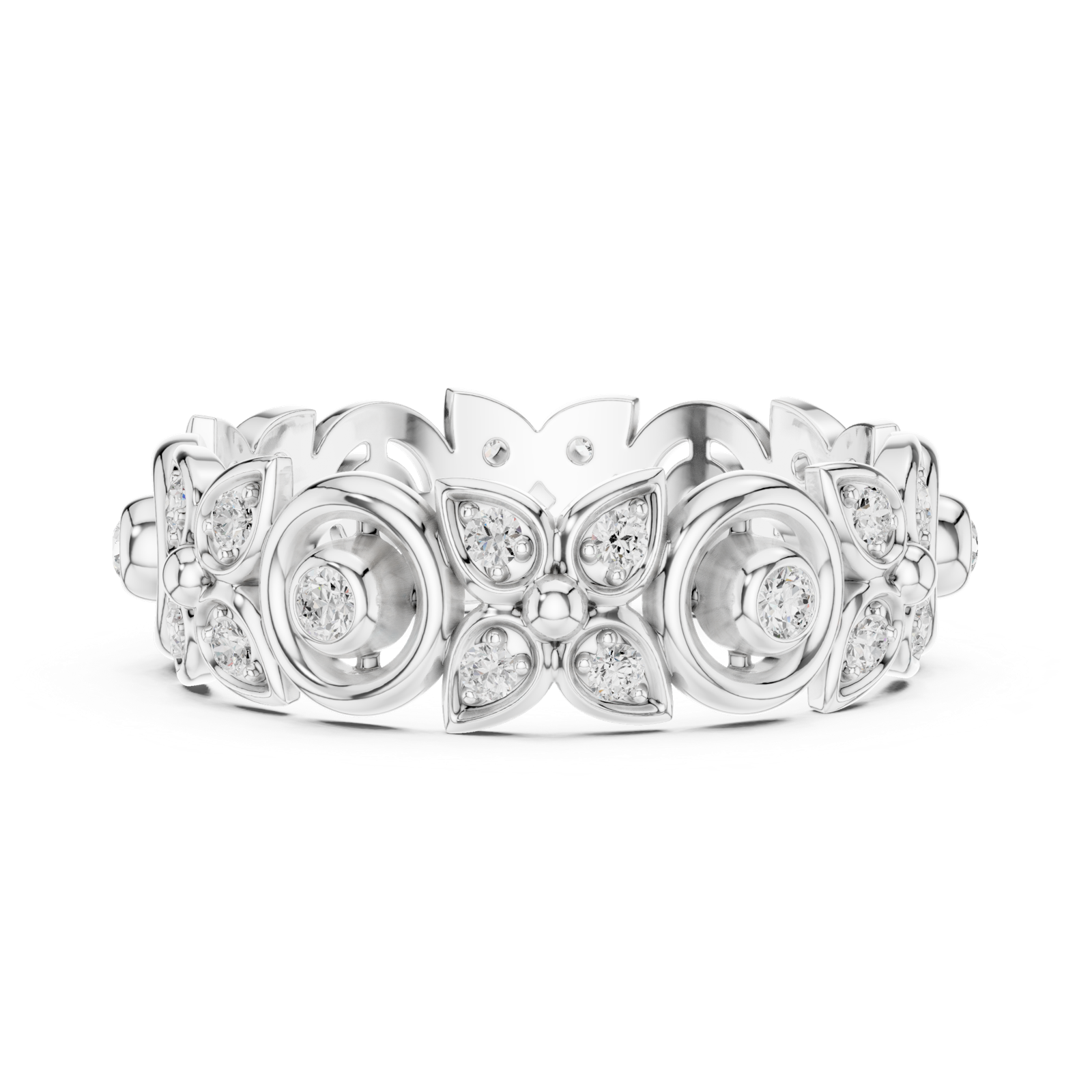 Gold Ring R36, White Gold, view 3