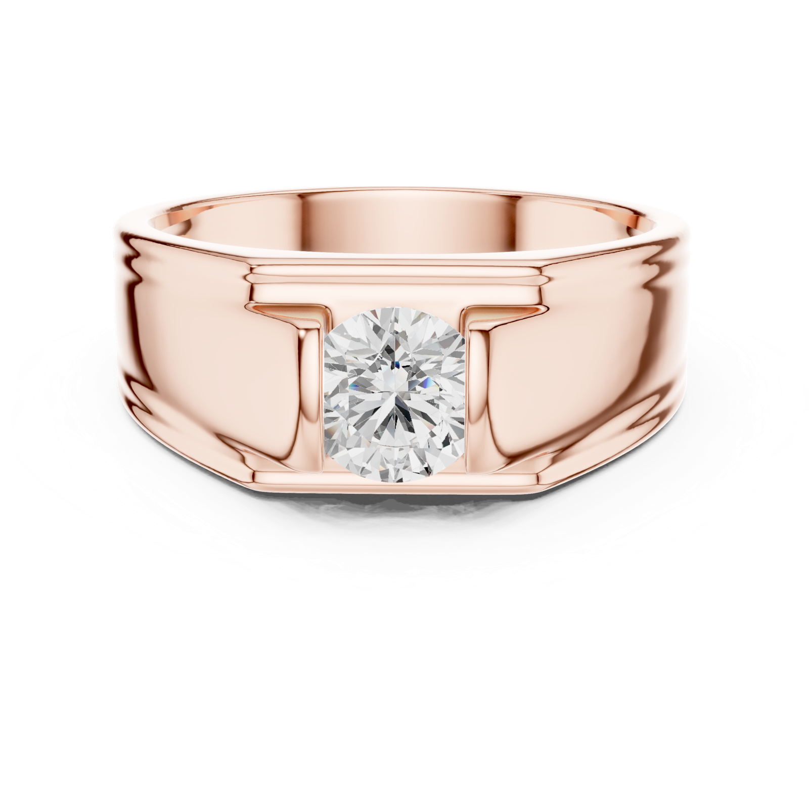 Gold Men's Ring GGR-0023, Rose Gold, view 4