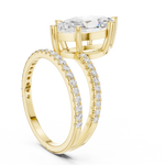 Gold Jewelry L35-39, Marquise center stone, Yellow Gold, view 1