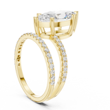 Gold Jewelry L35-39, Marquise center stone, Yellow Gold, view 1