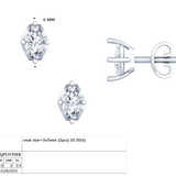 14K Solid Gold Lab Diamond Stud Earrings, Yellow Gold, view 50