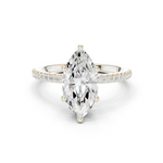 Gold Ring DDLR-177, Marquise center stone, White Gold