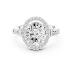 Gold Ring DDLR-342, Oval center stone, White Gold, view 4