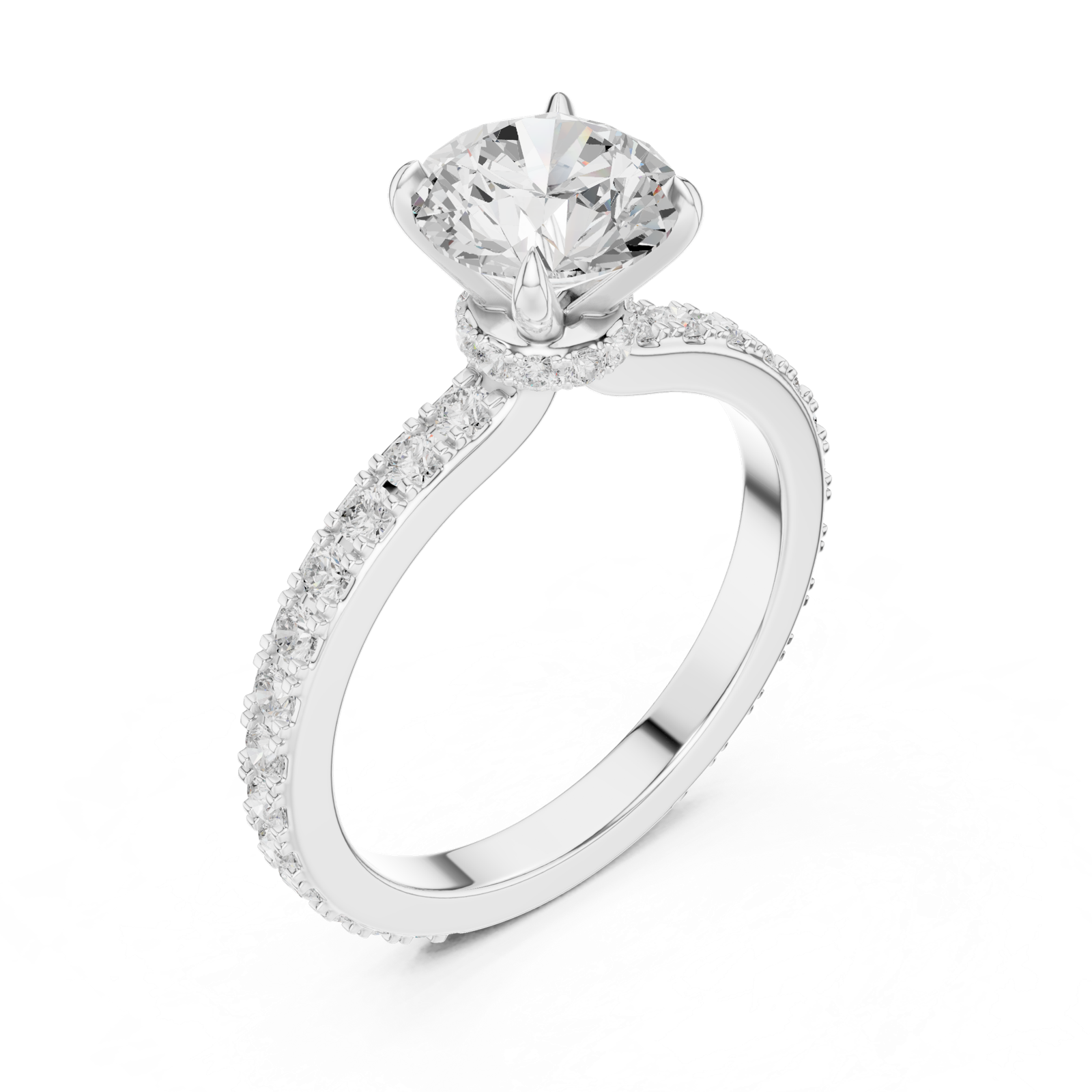 Gold Ring DDLR-787, White Gold, view 2