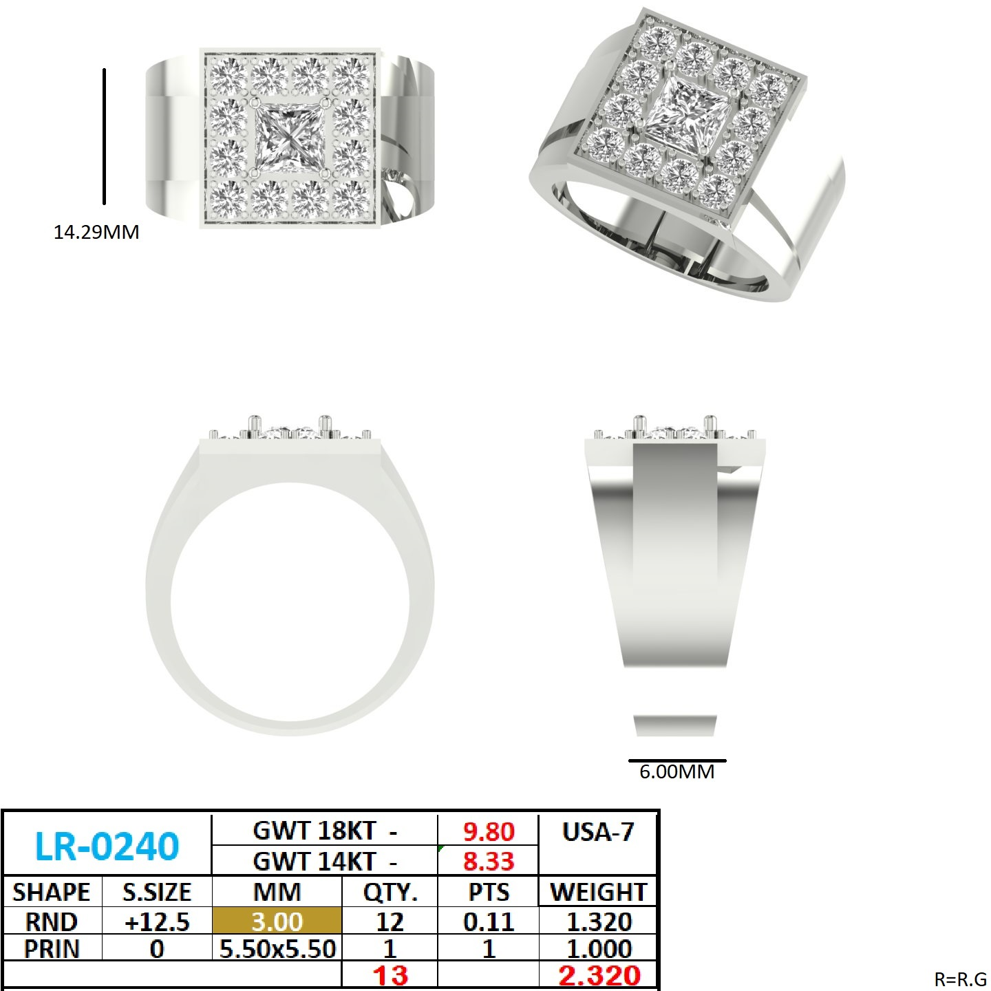 14K Solid Gold Lab Diamond Halo Ring, Yellow Gold, view 50