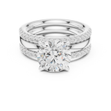 Gold Ring DDLR-302, Round center stone, White Gold, view 4