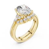 Gold Ring DDLR-440, Oval center stone, Yellow Gold, view 2