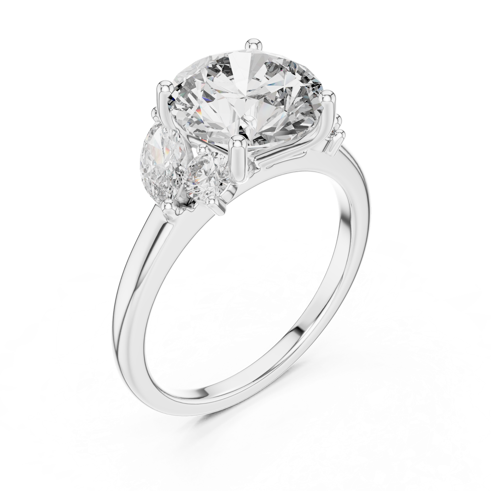 Gold Ring DDLR-074, White Gold, view 2