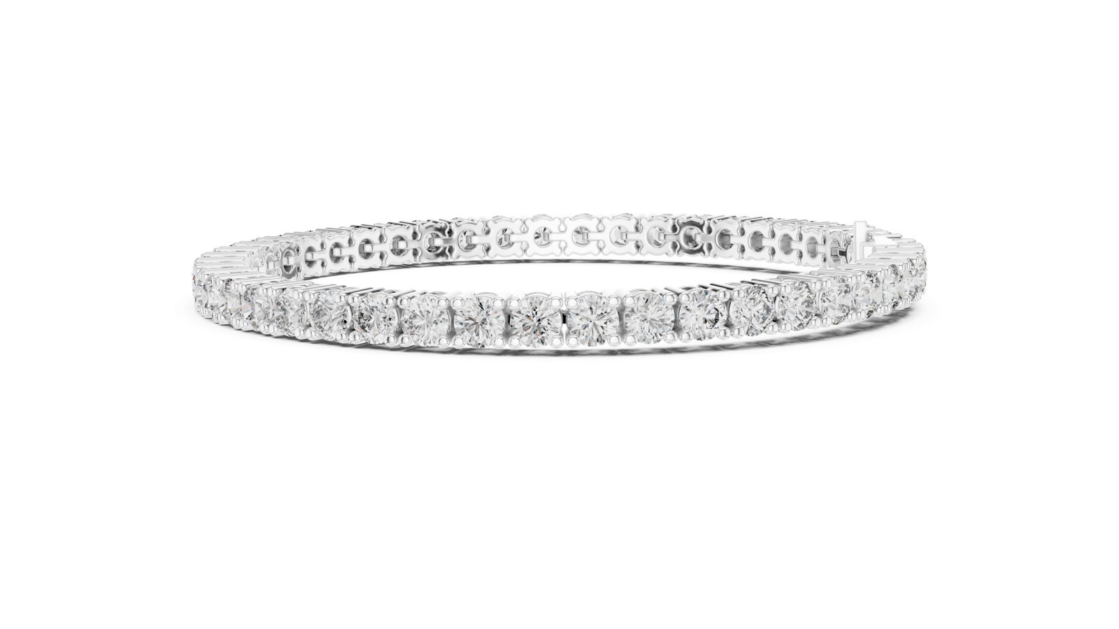 14K Solid Gold Lab Diamond Bracelet, White Gold, view 3