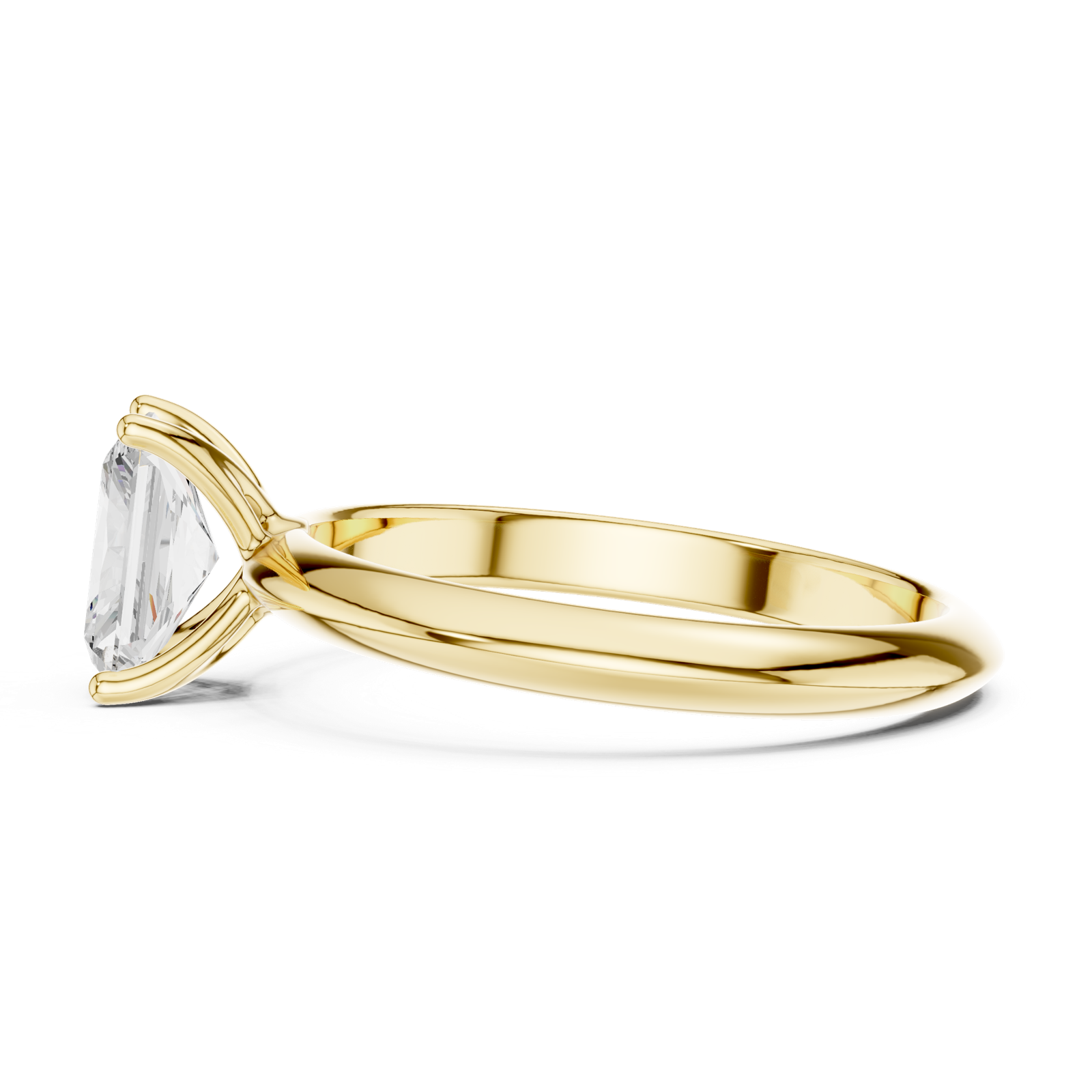 Gold Jewelry L36-6, Radiant center stone, Yellow Gold, view 3