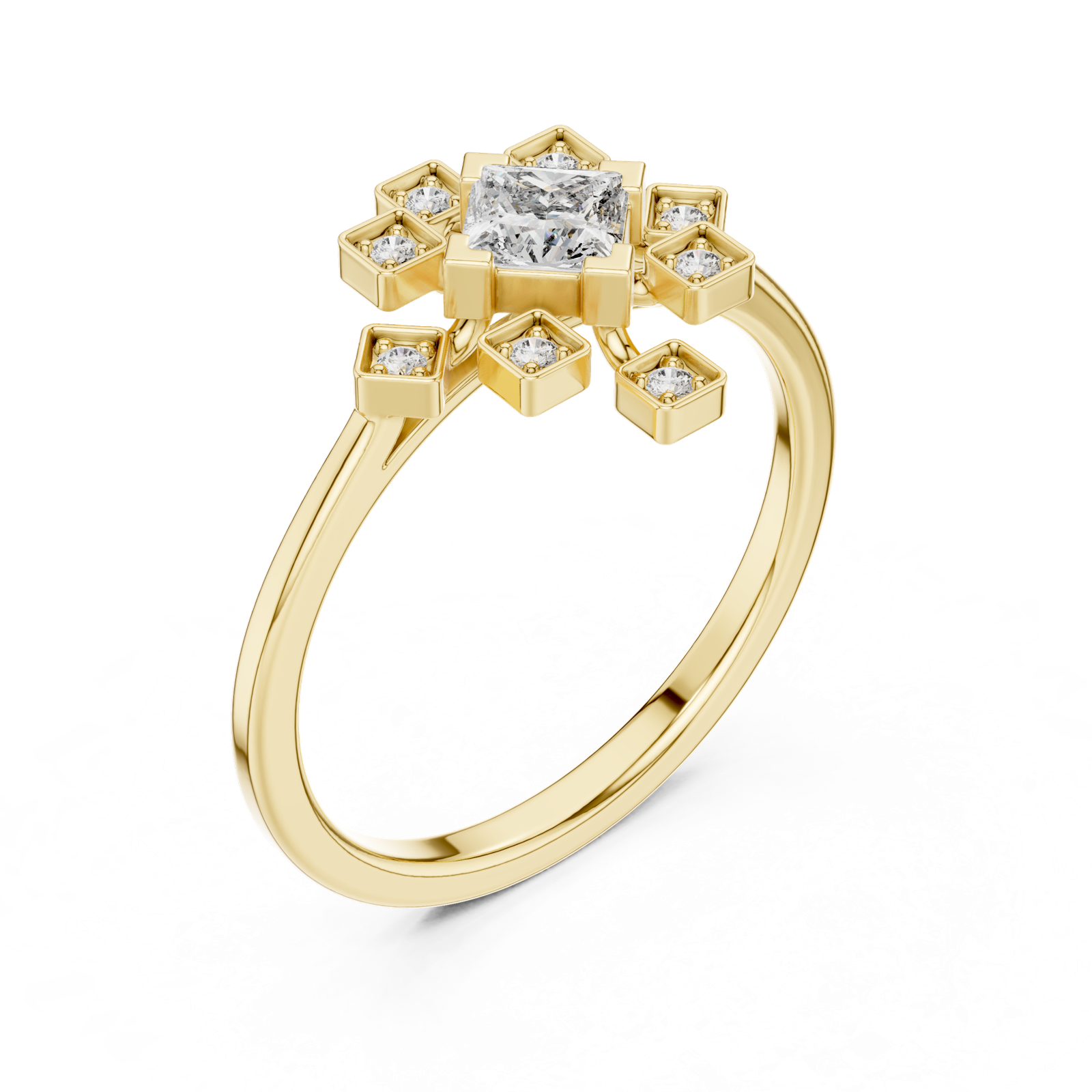 Gold Ring ALR-208, Yellow Gold, view 2