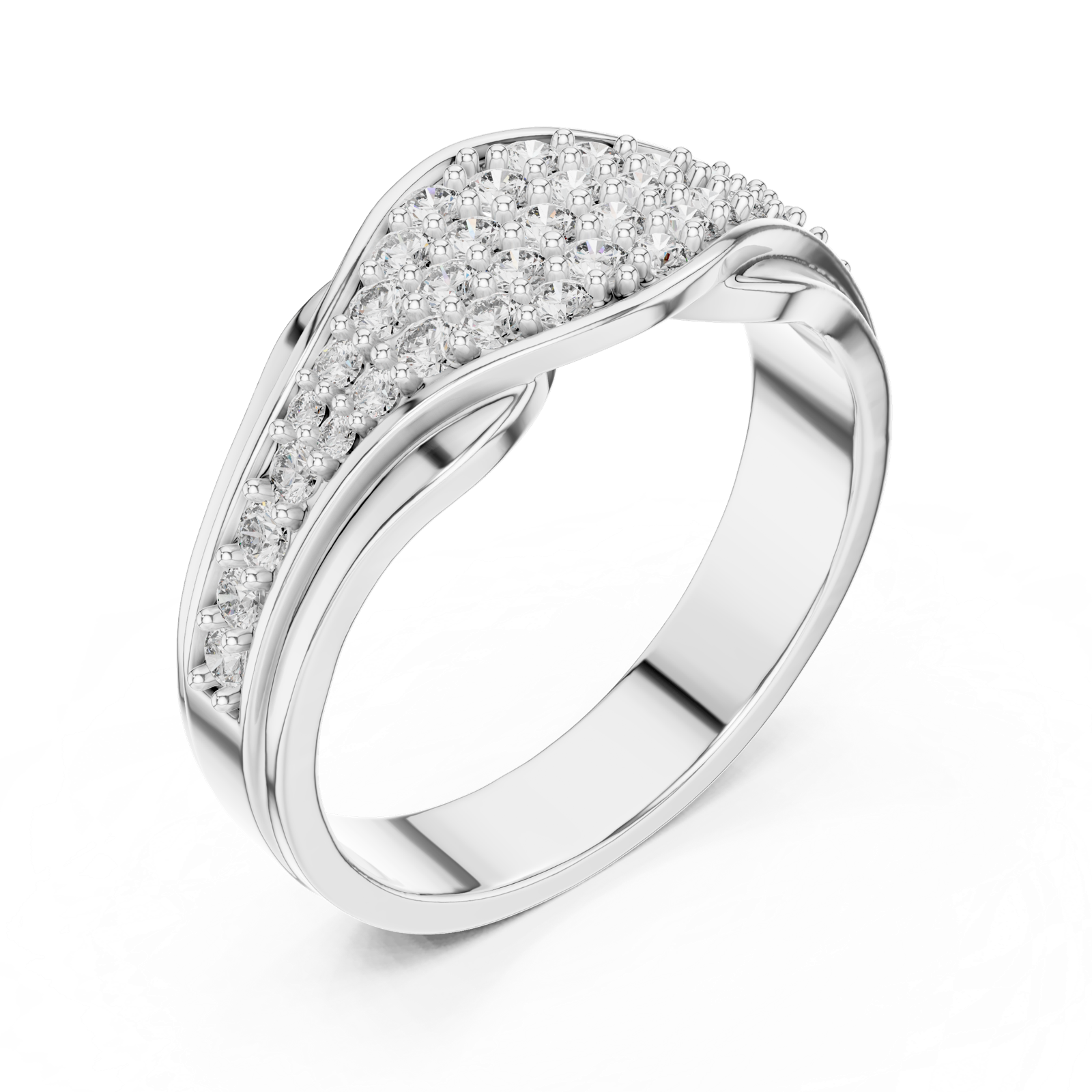 Gold Ring L03-1244, White Gold, view 2