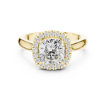 Gold Ring, Cushion center stone, Yellow Gold, view 4