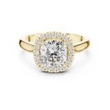 Gold Ring, Cushion center stone, Yellow Gold, view 4