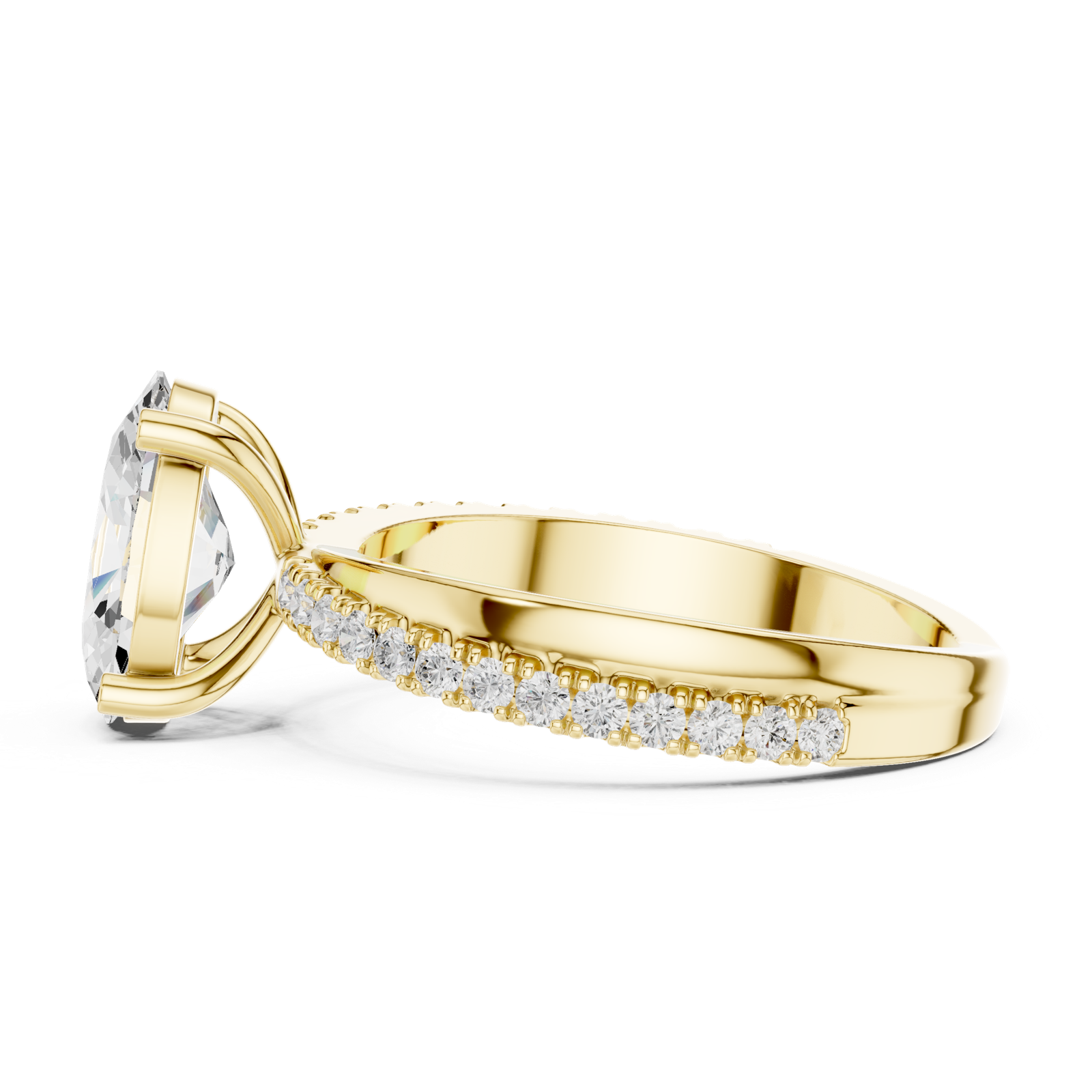 Gold Ring DDLR-358, Yellow Gold, view 3