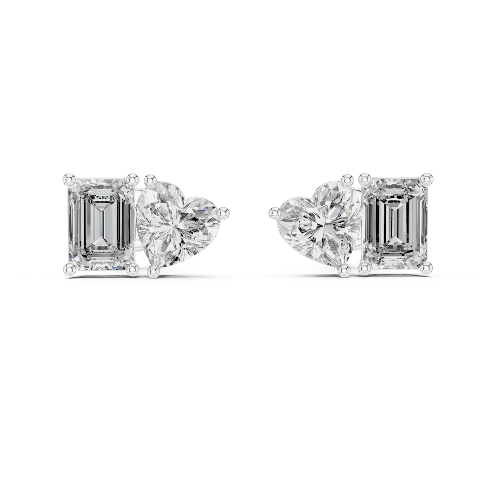 Gold Earrings L02-34, White Gold