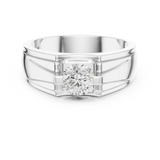 14K Solid Gold Lab Diamond Solitaire Ring, White Gold, view 4