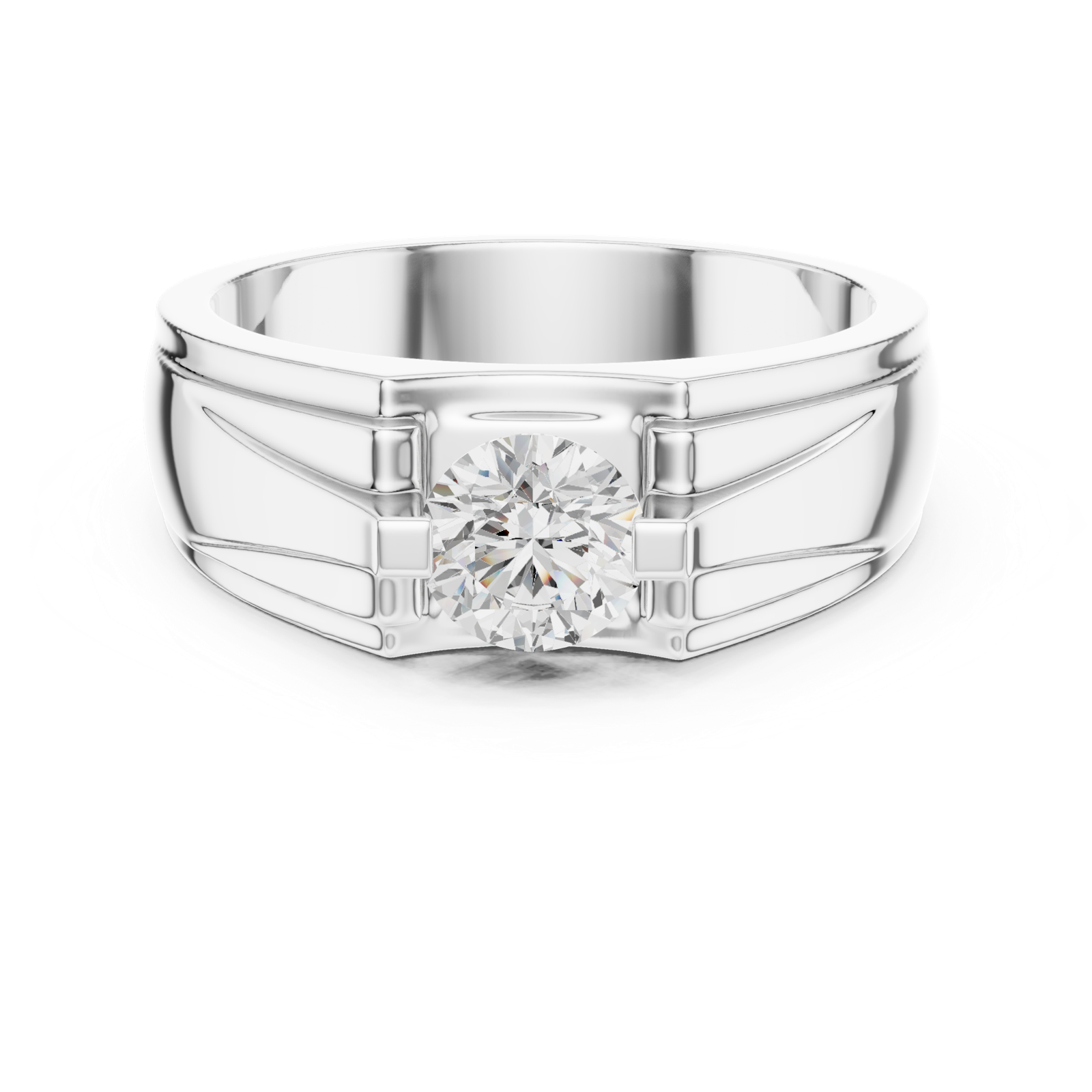 14K Solid Gold Lab Diamond Solitaire Ring, White Gold, view 4