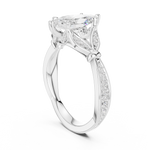 Gold Ring DDLR-257, Marquise center stone, White Gold, view 1