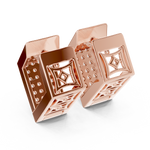Gold Earrings L03-5, Rose Gold, view 3