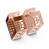 Gold Earrings L03-5, Rose Gold, view 3