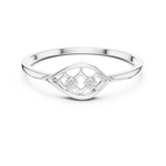 Gold Ring DR-6187, White Gold, view 4
