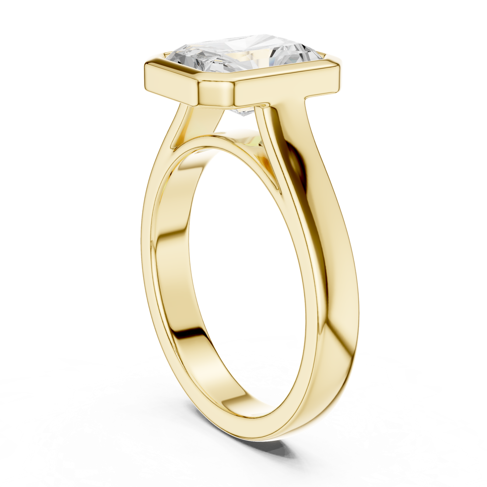 Gold Jewelry L36-3, Radiant center stone, Yellow Gold, view 1