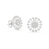 Gold Earrings 12-10024@E, White Gold, view 1